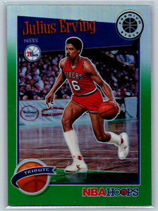 Julius Erving 2019  Hoops Premium Stock Prizms Green HT #293 Philadelphia