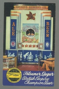 San Francisco CA 1939 ADVERTISING Vancouver Breweries PILSENER LAGER Beer Ale - Picture 1 of 4