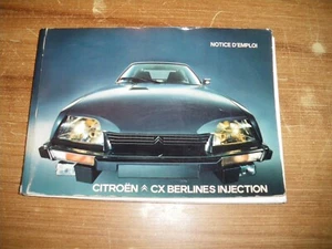 NOTICE D'EMPLOI CITROEN CX berlines injection 01 / 1980 - Photo 1/2