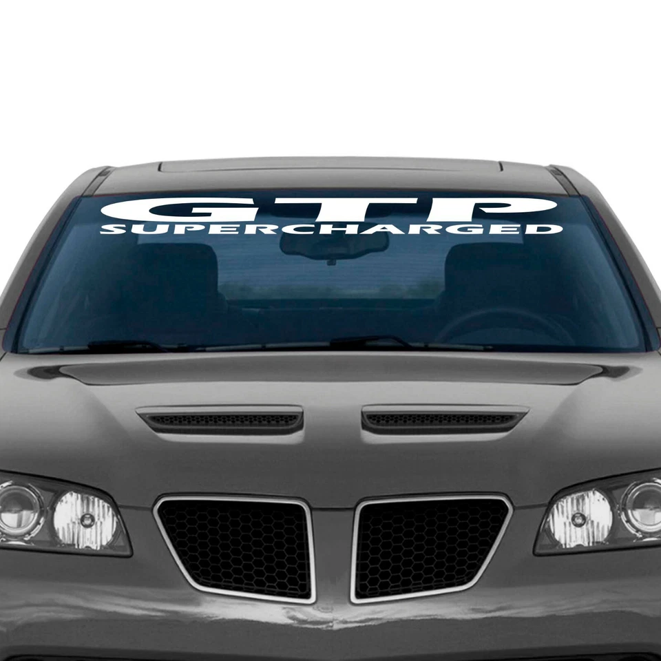 Adesivo de vinil para-brisa Banner serve para Pontiac Grand Prix GTP Supercharged - Imagem 1 de 4