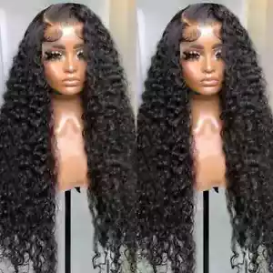 13x4 Lace Front Human Hair Wig Deep Wave Curled Edge Front Human Hair Wig - Bild 1 von 26