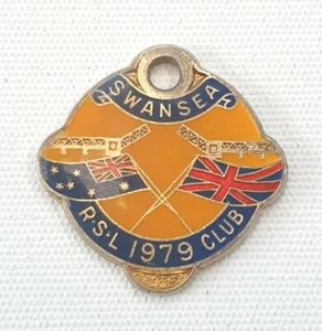 Vintage 1979 SWANSEA RSL Club Enamel Membership Key Fob - Picture 1 of 2