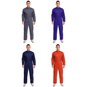 Men Bodysuit Garage Jumpsuit Long Sleeves Overall Wear-resistant Uniform Work - Picture 1 of 51