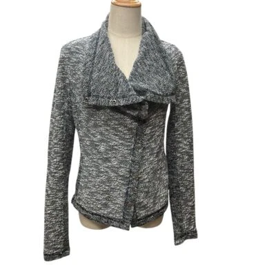 Chaqueta de moto Anthropologie Saturday Sunday Tweed Snap gris jaspeado talla S Foto 1 de 4
