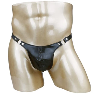 Sexy Para hombres Sexy Bolsa de Cuero Sintético Calzoncillos Correa G Ropa Interior - Imagen 1 de 7
