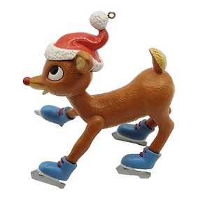 RUDOLPH the Red Nose Reindeer on Ice SKATES Misfit Toys Christmas Ornament 2003 - Picture 1 of 11