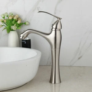 Grifo mezclador fregadero de tocador cepillado con níquel para lavabo de mango único grifo - Imagen 1 de 11