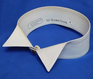 Vintage wing collar size 16 Hookham 2 inch high detachable stiff IMPERFECT - Picture 1 of 3