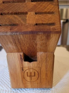 Wusthof Trident Logo Knife Block 9 Slot Wood Block with Scissor Slot - Picture 1 of 6