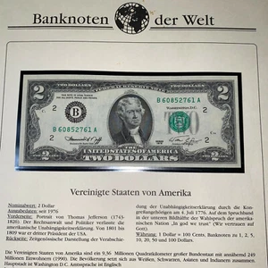 1976 US Bank Note $2 FRN B# Neff/Simon Crisp Uncirculated - Picture 1 of 3