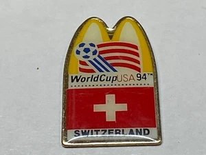 Vintage McDonalds 1994 World Cup Soccer USA Hat Lapel Pin Team Switzerland Flag - Picture 1 of 2