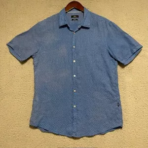 Boss Hugo BOSS Ronn Short Sleeve Shirt Mens L Slim Fit Pure Linen Preppy Stylish - Picture 1 of 18