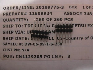 10x DW-06-09-T-S-250 Conn Board Stacker HDR 6 POS 2.54mm Solder ST Thru-Hole - Bild 1 von 1