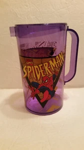 Jarra de jugo de agua Spider-Man púrpura 64 onzas 2 cuartos de galón de Zak Designs 1994 RARA - Imagen 1 de 7