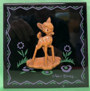 Walt Disney Bambi Hand Painted Ceramic Tile 1930s Kemper Thomas USA - Picture 1 of 2