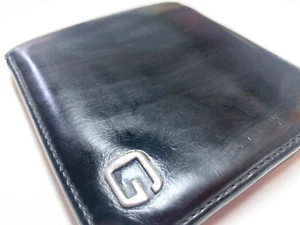 GUCCI VINTAGE METAL INITIAL G EMBLEM LEATHER WALLET BIFOLD COIN ITALY BLACK - Picture 1 of 21
