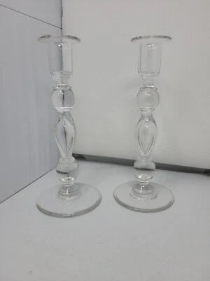 Pair of Royal Brierley Glass Candlestick Holders c. 1930 9 7/8" - Image 1 of 4