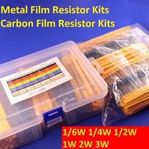 1/6W 1/4W 1/2W 1W 2W 3W Metallfilmwiderstand/Kohlenstofffilm Widerstand Sortiment Kits - Bild 1 von 21