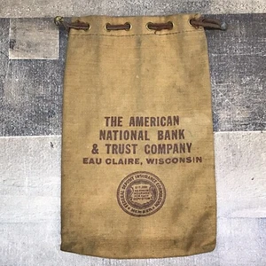 Bolsa de dinero vintage American Bank & Trust Eau Claire WI Bank 1950-1960’s saco de monedas - Imagen 1 de 10