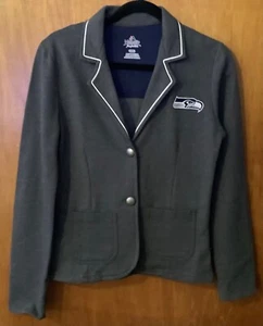 NFL Seattle Sea Hawks Majestic Women’s Small Gray Blazer Jacket Free Ship - Picture 1 of 3