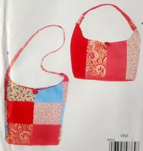 RARE Uncut McCalls M9845 Sew Pattern Fat Quarter Quilt Patchwork Purse Hobo Bag - Bild 1 von 4