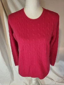 Peter Millar Sweater Hot Pink Long Sleeve 100% Cashmere Cable-Knit Pullover M - Picture 1 of 6