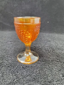 Golden Harvest Carnival Glass Marigold Wine Goblet - Picture 1 of 5