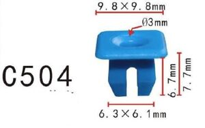 20pcs Fit Ford N802376S Blue Nylon Bumper cover nut - BLIND ANCHOR by Autobahn88