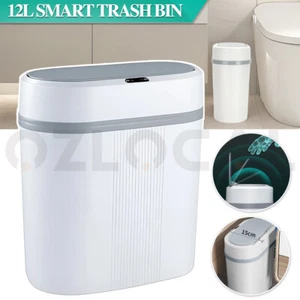 12L Smart Trash Bin Automatic Motion Sensor Rubbish Waste Bin Basket Toilet Can - Picture 1 of 12