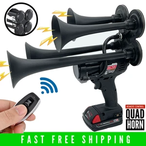 💥Milwaukee 18V impact Train Air Horn 4X QUADRUPLE  Loud Air Trumpet w/ remote - Picture 1 of 10