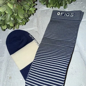 FIGS Compression Socks Large Navy And White Striped NEW - Picture 1 of 4