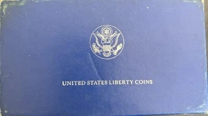 1986 S Ellis Island Statue of Liberty PROOF 2 Coin Set W/ Silver Dollar & Half - Picture 1 of 3