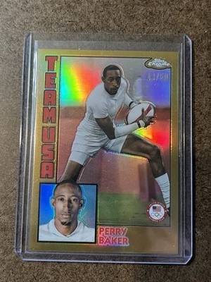 2024 Topps Chrome US Olympic Perry Baker 1984 Gold Refractor 12/50 - Image 1 of 2