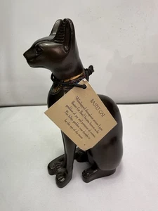 Discoveries Egyptian Imports Bastet Cat Goddess Statue - 5.5” Brown Gold Egypt - Picture 1 of 11
