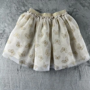 H&M Tulle Skirt Girls 3 - 4 Y Off White Gold Butterflies Tutu - Picture 1 of 4