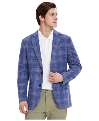 Abrigo Blazer Tommy Hilfiger Para Hombre Calce Moderno Deportivo 44 L Azul Cuadros Foto 1 de 2