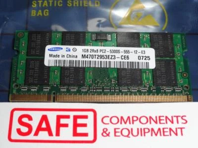 Samsung Memory 2GB (2X1GB) M470T2953CZ3-CE6 PC2-5300S DDR2 667Mhz SODIMM MM-459 - Image 1 of 2