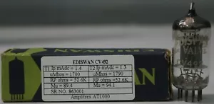 CV492 ECC83 Ediswan NOS NIB made in England Amplitrex tested #863001 - Picture 1 of 10