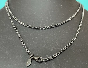 Pandora Ale 925 Oxidised Sterling Silver Double Link Chain Necklace 80cm 15.25g - Picture 1 of 13