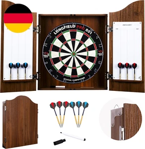 Engelhart Holz Dartschrank, Sisal Dartscheibe, Inbegriffen 6 Darts 18Gr Und Zube - Bild 1 von 12