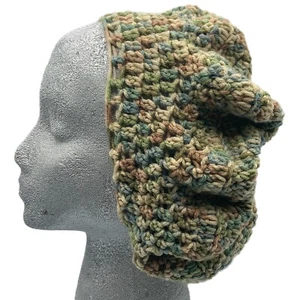 Slouchy Beanie Hat Handmade Knit Beret Tam Hat Unisex Hippie Cap - Picture 1 of 13