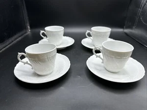 RICHARD GINORI ITALY BIANCO BIANCO VECCHIO 4 TAZZE ESPRESSO DEMITASSE & 4 PIATTINI - Foto 1 di 20