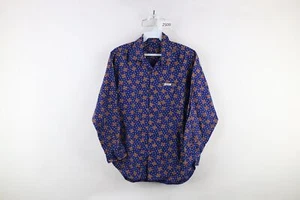 Vtg 90s Esprit Womens Small Faded Rainbow Geometric Looped Collar Button Shirt - Picture 1 of 10