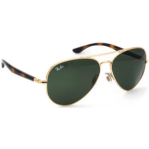 Ray-Ban Sunglasses RB 3675 001/31 3N Polished Gold/Havana Aviator Italy 58 mm - Picture 1 of 6
