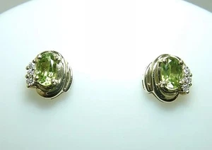 14 Karat Y Gold Peridot Diamant Ohrringe 1,27 kt T.W (geschlossener Laden) - Bild 1 von 4