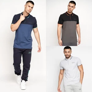 Mens Crosshatch Polo T-Shirt Short Sleeve Cotton Pique PK Shirt Collar Smart Top - Picture 1 of 16