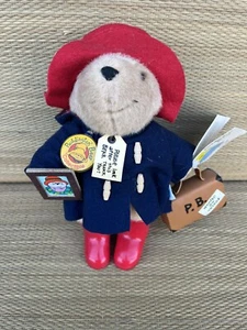 Paddington Bear 10inch Standing Doll Plush - Tags Suitcase Button Picture Rare - Picture 1 of 10