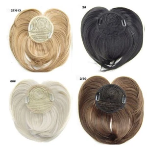 Women Lady Hair Toupee Topper Piece Thin Clip in Top Short Staright Hairpiece - Picture 1 of 17