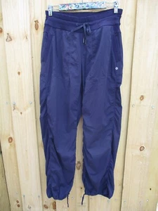 Lululemon authentic black purple stripe track gym yoga workout pants XL - Picture 1 of 4