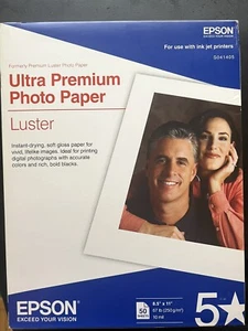 Epson Ultra Premium Photo (Luster) Inkjet Paper 8.5x11 50 Sheets S041405 - Picture 1 of 2